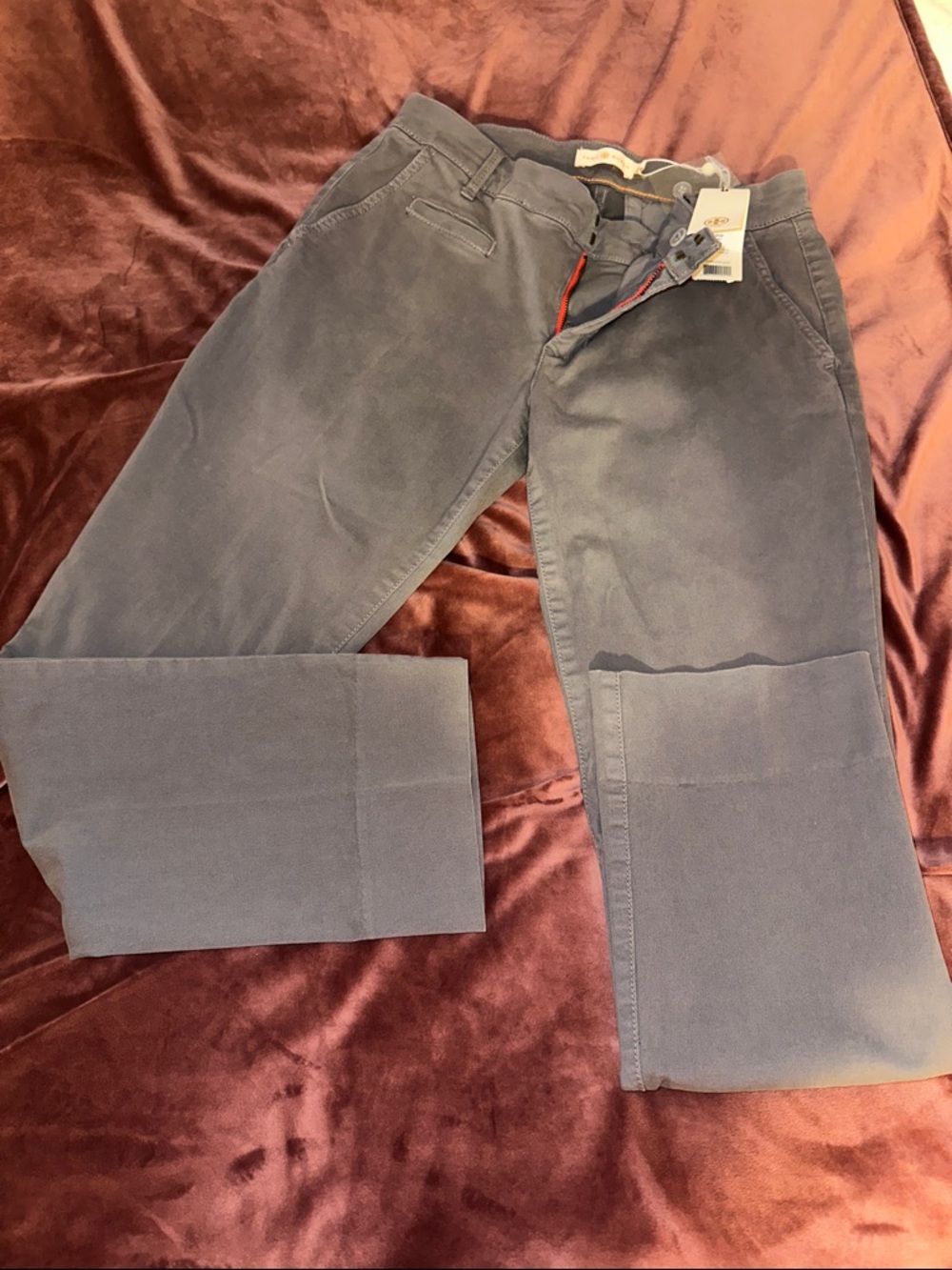 Tory Burch Slate Blue Women's Straight-Leg Trousers